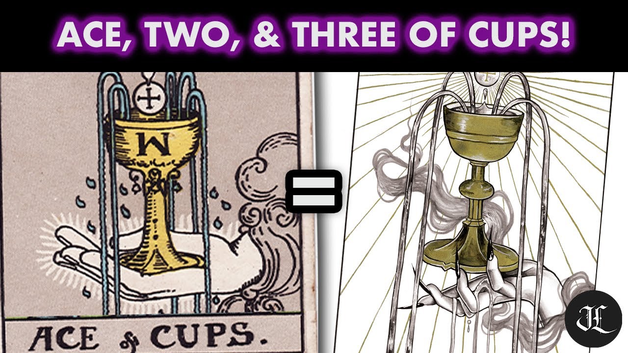Creating My Tarot Deck - Ace, Two, & Three of Cups!