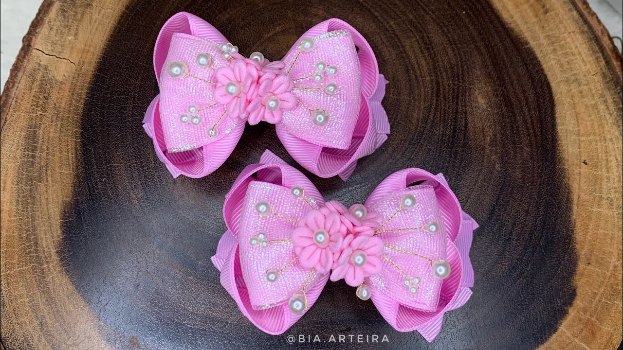 Laço BOUTIQUE na fita N5 com laço GRAVATINHA 🎀  Trama Cabelo de Anjo🎀 DIY-PAP 🎀 Passo a Passo🎀