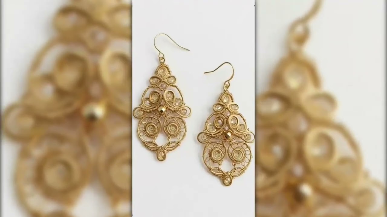 Gold Wire Wrapped Gemstone Necklace, Earrings, Rings collection – Luxuryt mixed materials