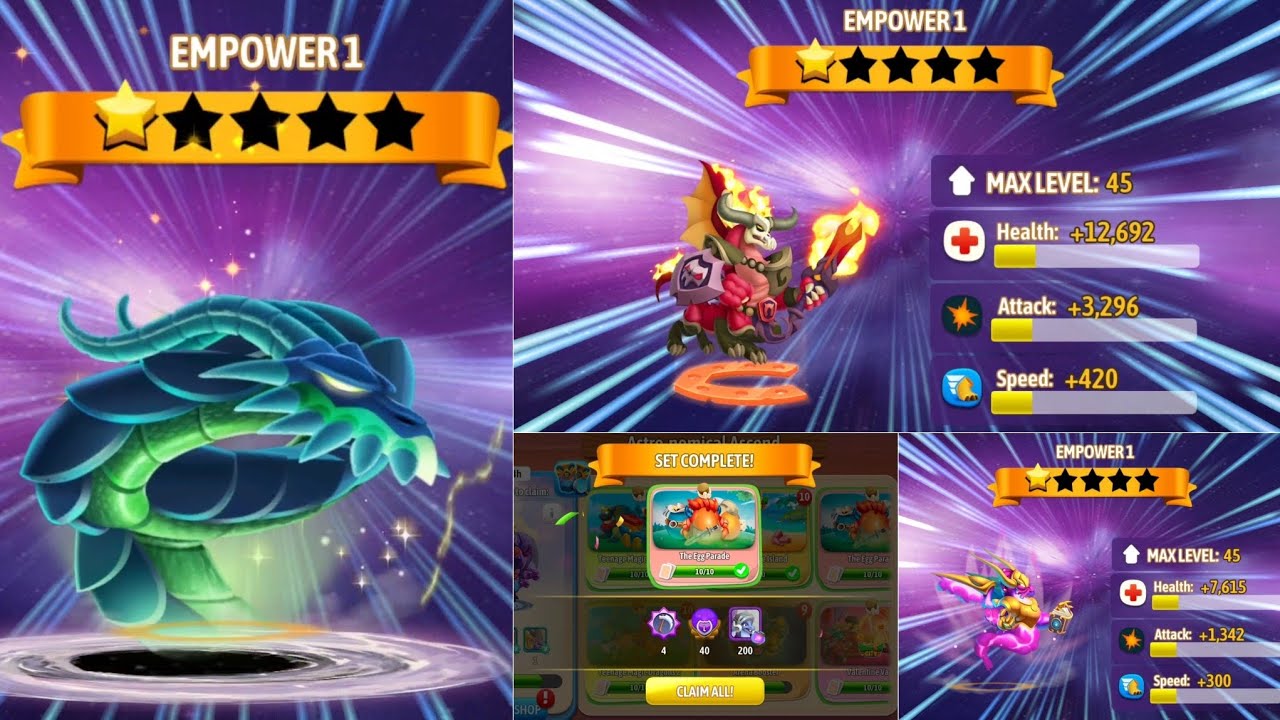 #927. Dragon city | Empower Origin, Warmonger and Nebula dragons.