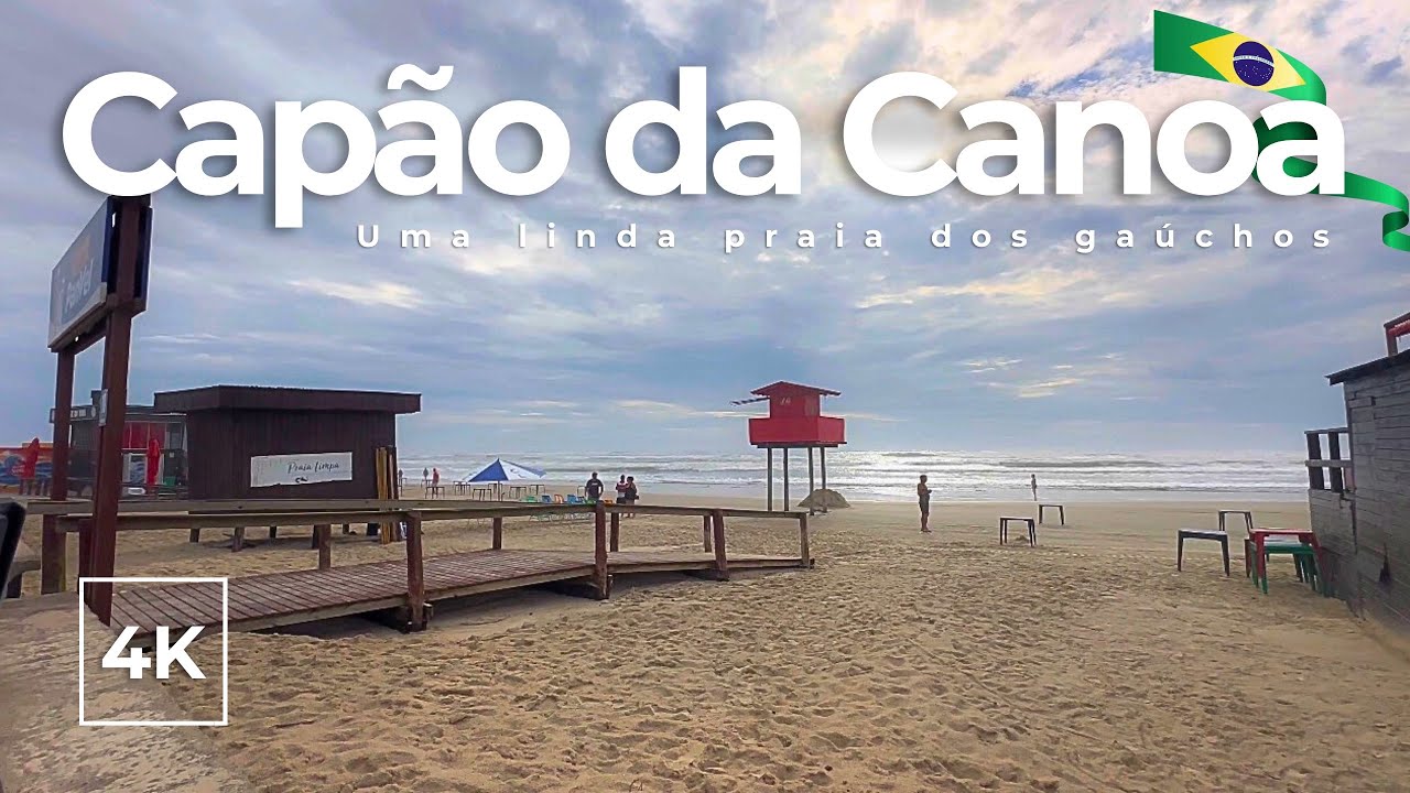 Andando pela linda Capão da Canoa - RS | Caminhada matinal nesse litoral com som relaxante do mar 