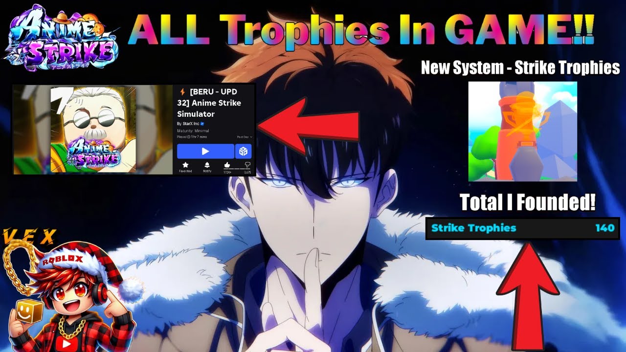 🔥 Anime Strike Simulator UPDATE 32 - ALL TROPHIES LOCATIONS REVEALED! 🏆 Full Showcase!