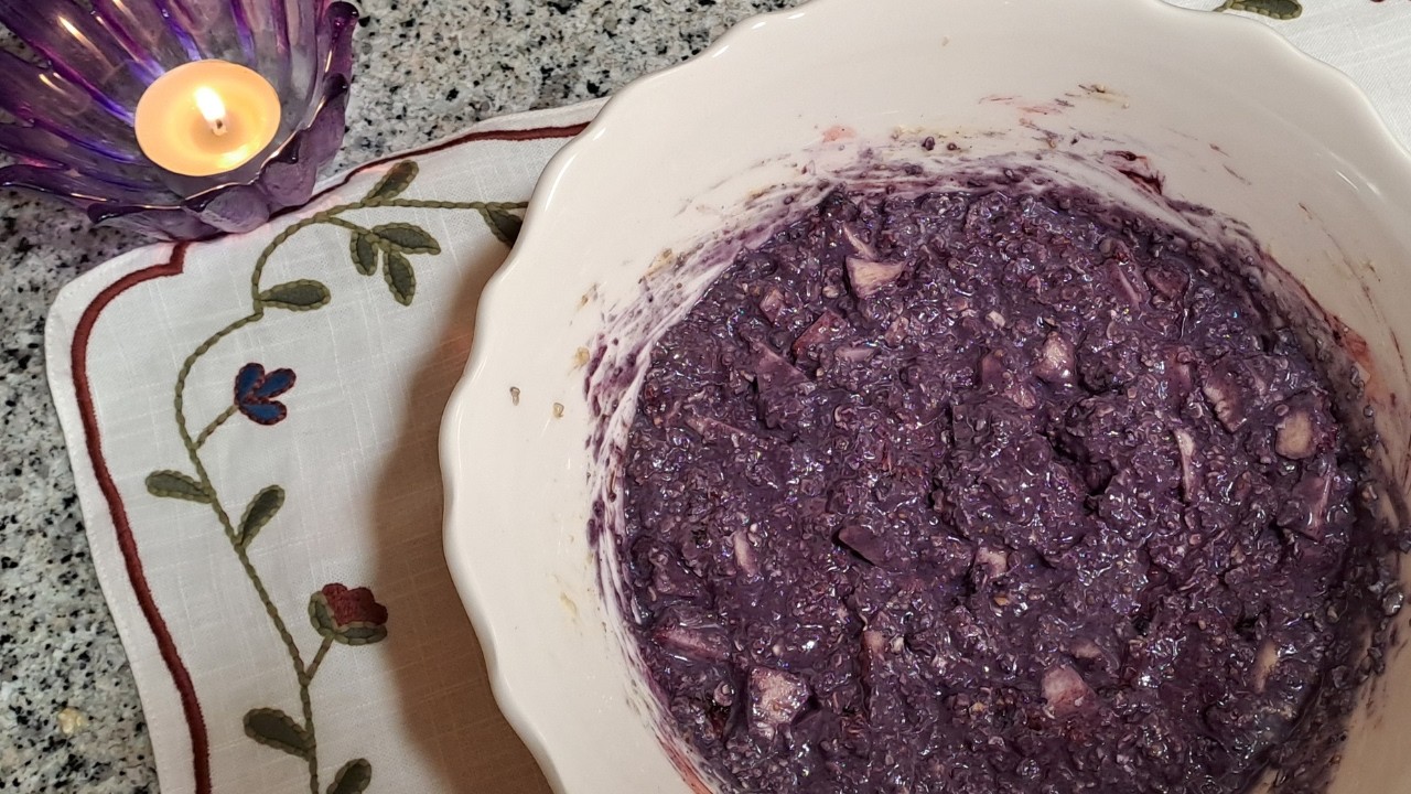 Easy Healthy Cake with Oats, Apples & Blueberries – Sugar Free & Flourless