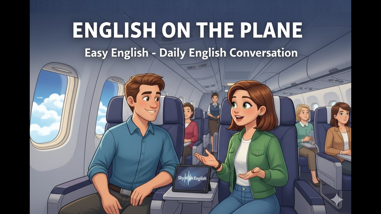 SkyHigh English on the Plane  | Daily English Conversation for Beginners | Speak Beautiful English