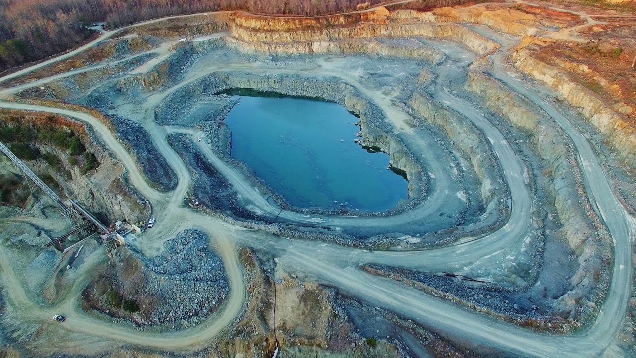 Aerial Views of Martin Marietta Quarry/Triangle Grading & Paving - Burlington, NC