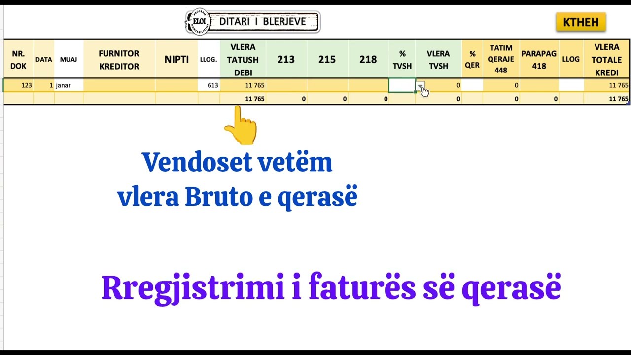 Rregjistrimi i fatur&euml;s s&euml; Qeras&euml; n&euml; Kont-Eloi