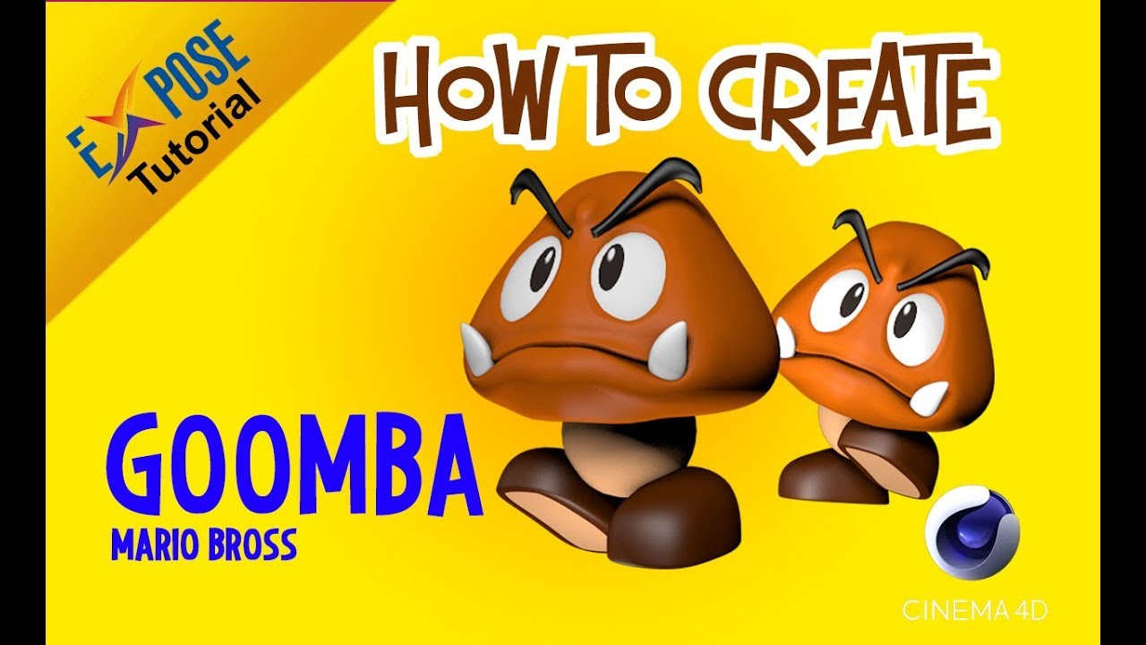 Cinema 4D Tutorial - Model Goomba (Mario Bros)