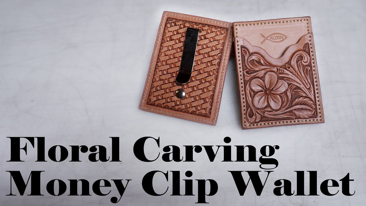 Floral Carving Leather Wallet Carving