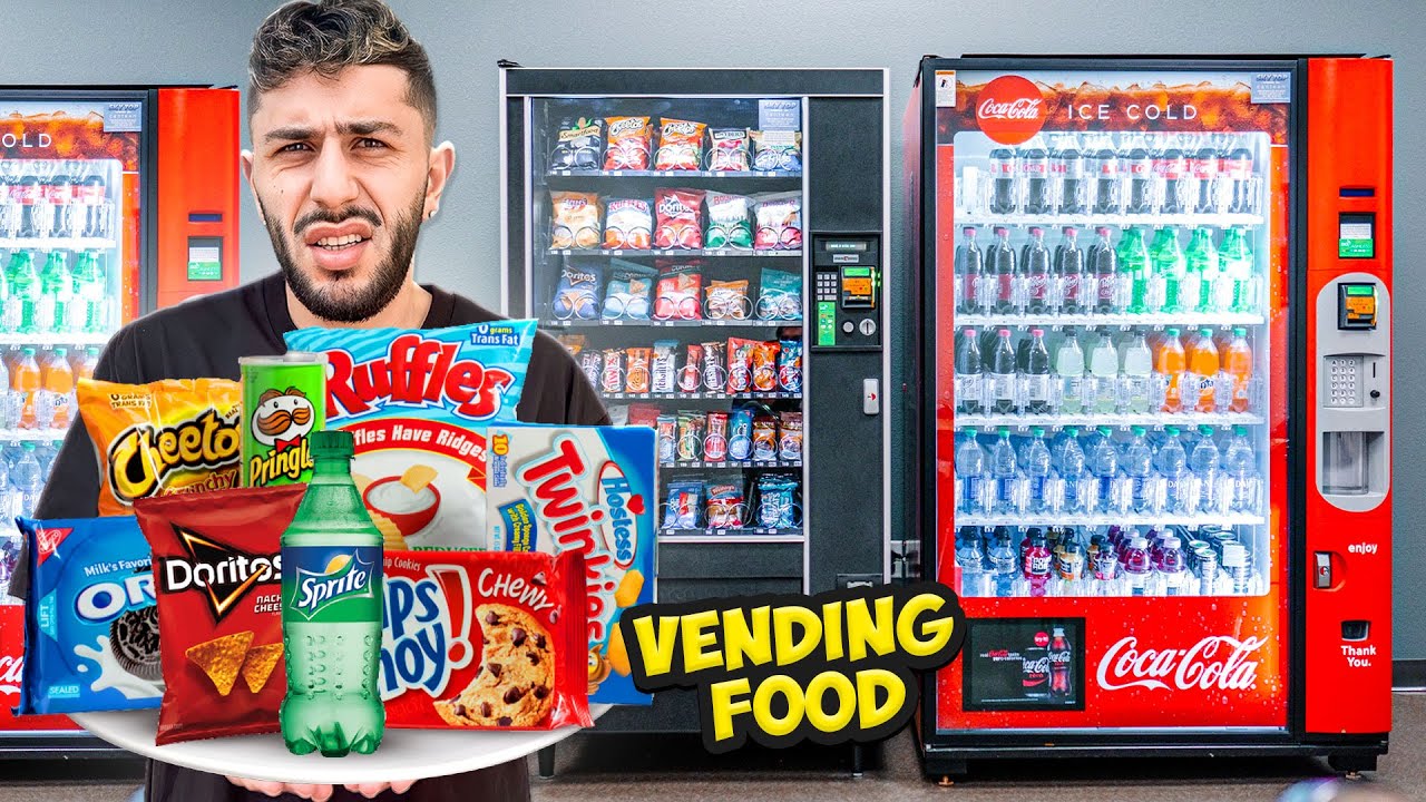Eating Only VENDING MACHINE FOOD for 24 Hours!!