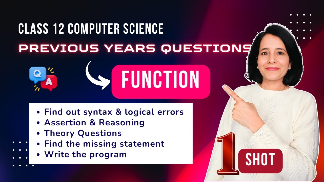 IMPORTANT QUESTIONS on FUNCTIONS | Class 12 Computer Science | ENGLISH