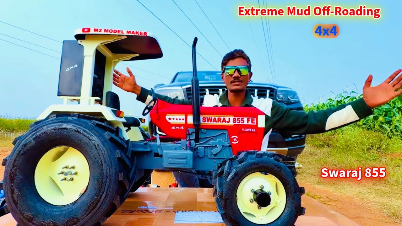 Extreme mud offroading by Rc Swaraj 855 fe 4x4 tractor