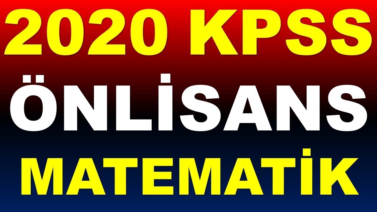 2020 KPSS  ÖNLİSANS MATEMATİK SORULARI  ÇÖZÜMLERİ