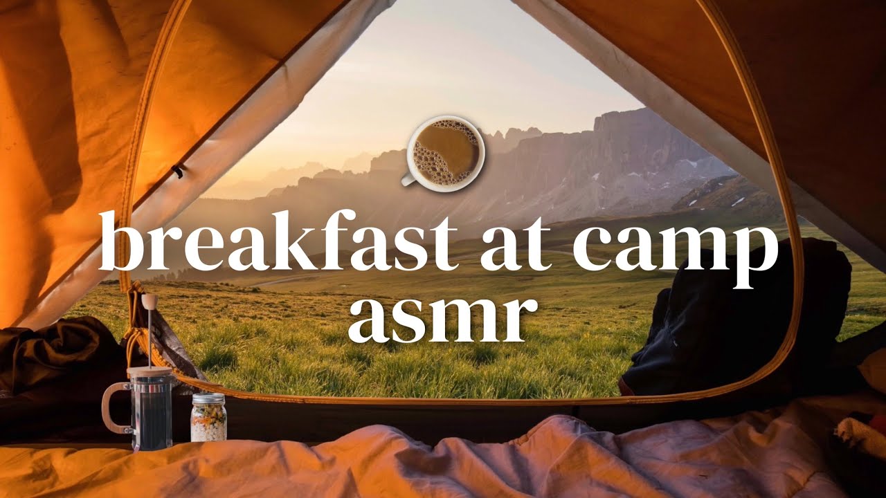 ASMR Ambience Camping | 🍳Breakfast at the Campsite | Cooking Sounds, Crackling Fire,  Birds
