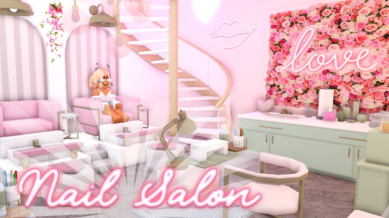 building a NAIL SALON in my town! | ROBLOX Bloxburg