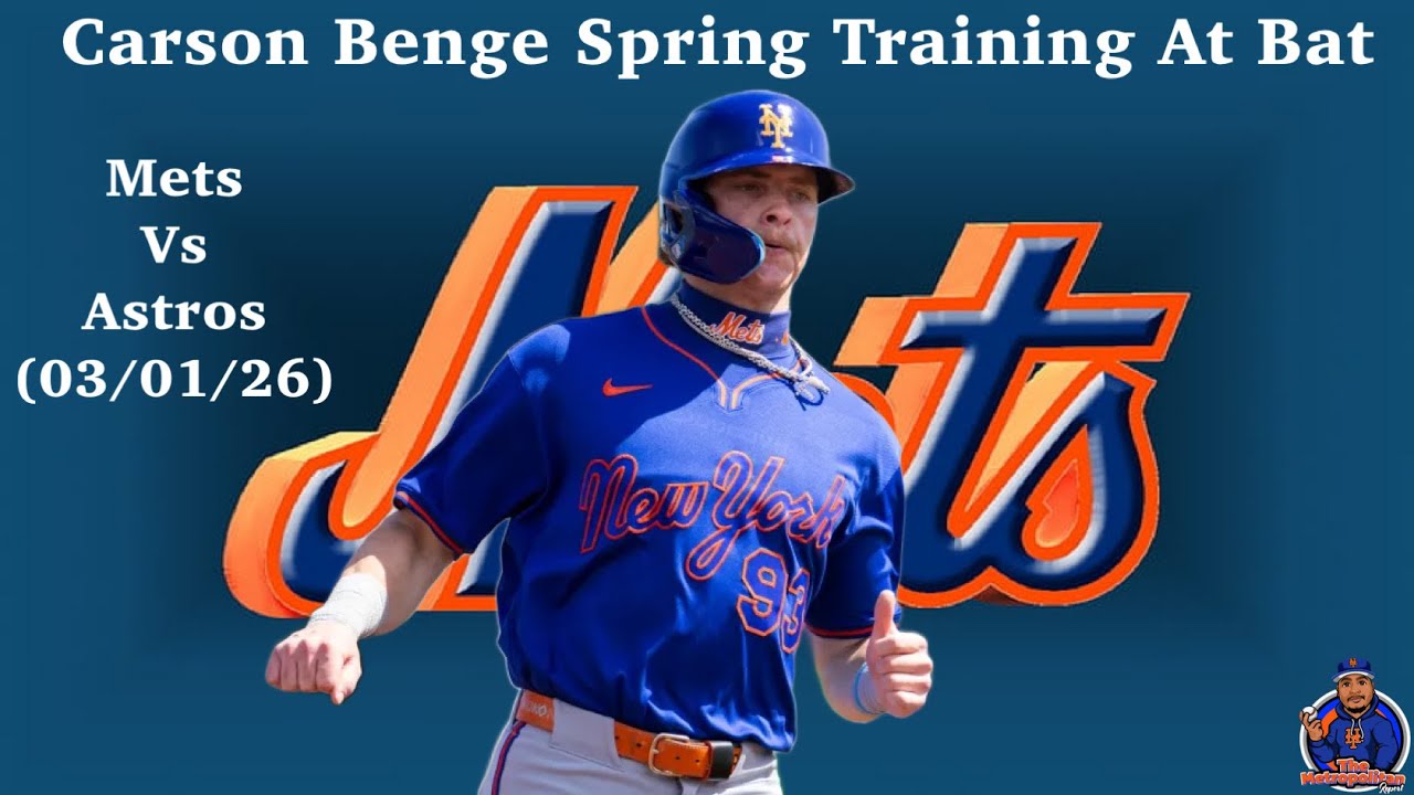 Mets Top Prospect Carson Benge Takes an at bat in Spring Training (03/01/26)