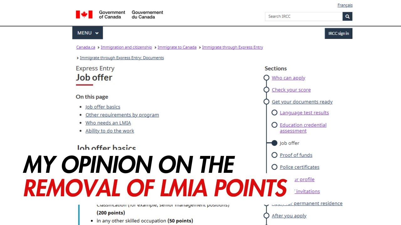 My opinion as an Immigration consultant on the  removal of LMIA points