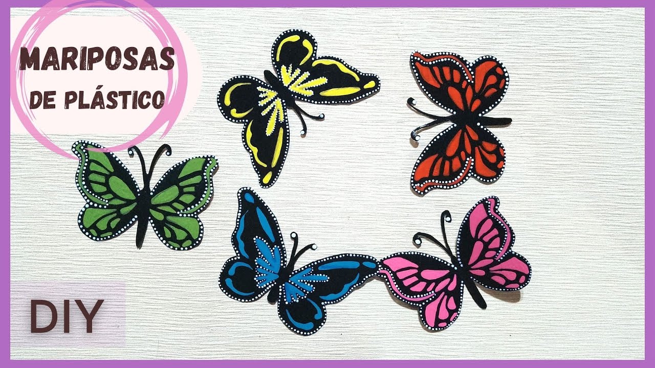 Cómo hacer MARIPOSAS reciclando plástico o acetato