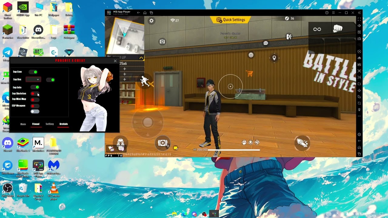 FREE FIRE PC PANEL OB52 UPDATED💻 PULL ENEMY 🎯 AIMBOT AI | SPEED | DOWN |100% ANTIBAN✅| MAIN ID SAFE