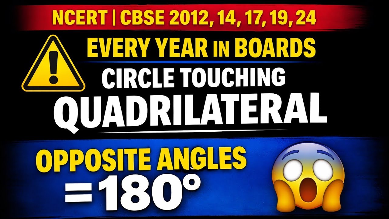 CBSE Class 10 Maths | Circle Touching Quadrilateral Proof (Opposite Angles = 180°)