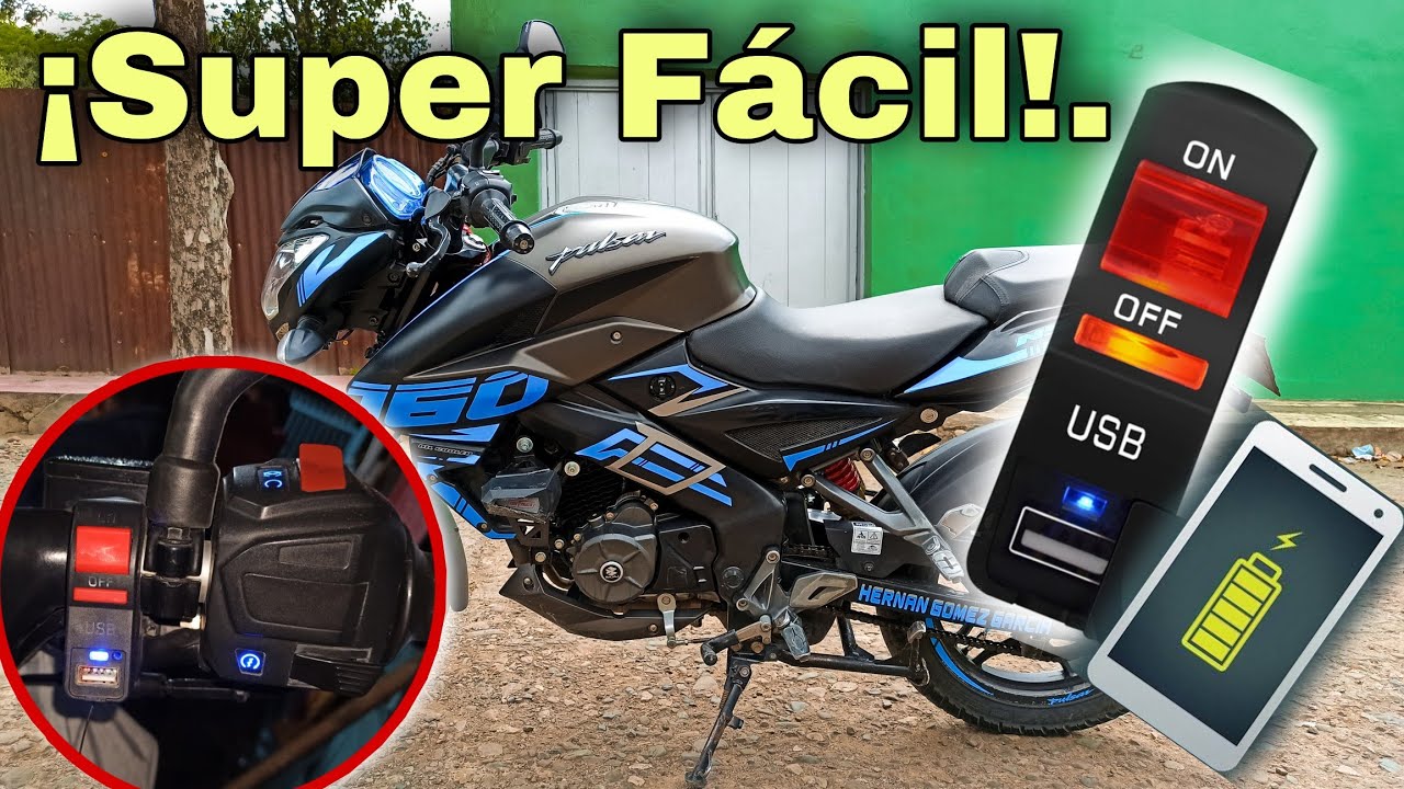 Instalar Switch para luz y cargador USB en moto. Pulsar NS 160, 200. Muy fácil.