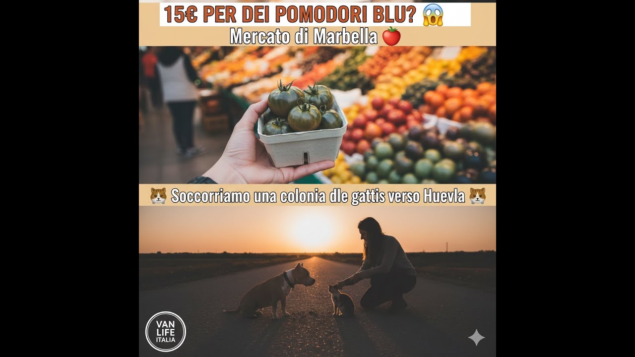 15€ PER DEI POMODORI BLU? 🍅😱 Mercato di Marbella 🐈 Soccorriamo una colonia di gatti verso Huelva 🐈