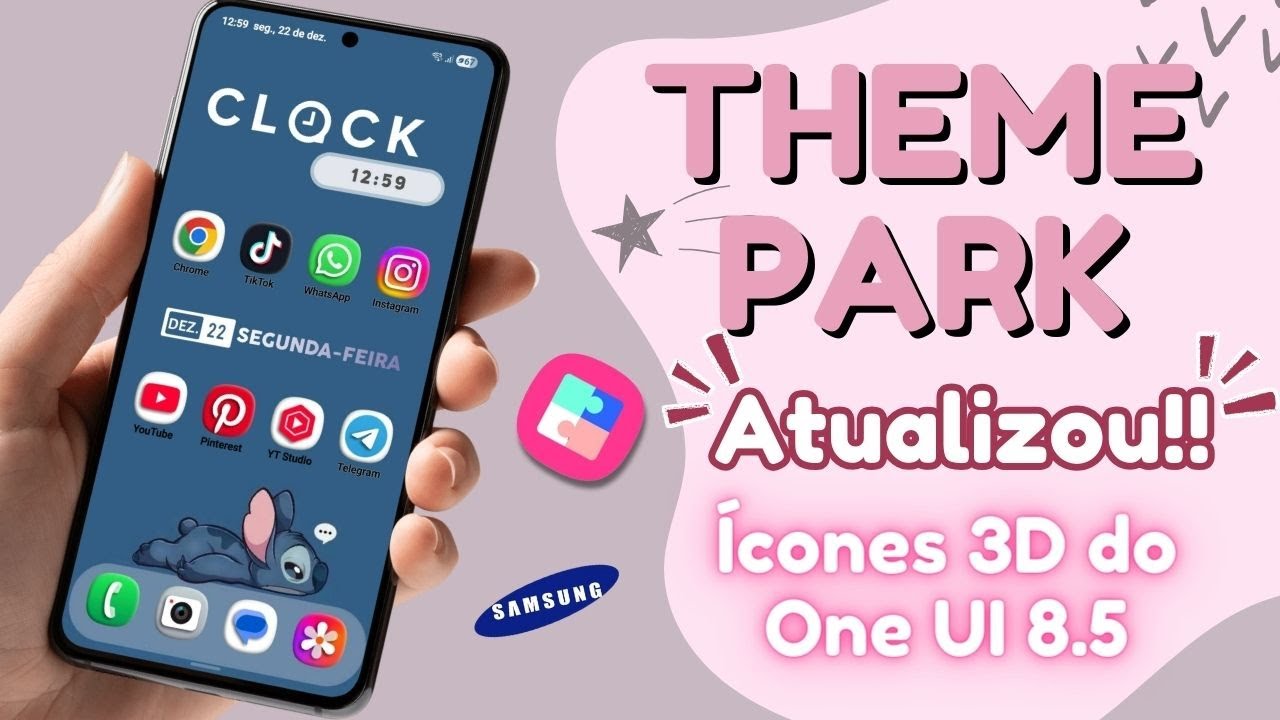 🔥THEME PARK ATUALIZOU🔥 - NOVOS ÍCONES 3D DO ONE UI 8.5 PARA SEU SAMSUNG | VOCÊ VAI AMAR | ANDROID 16