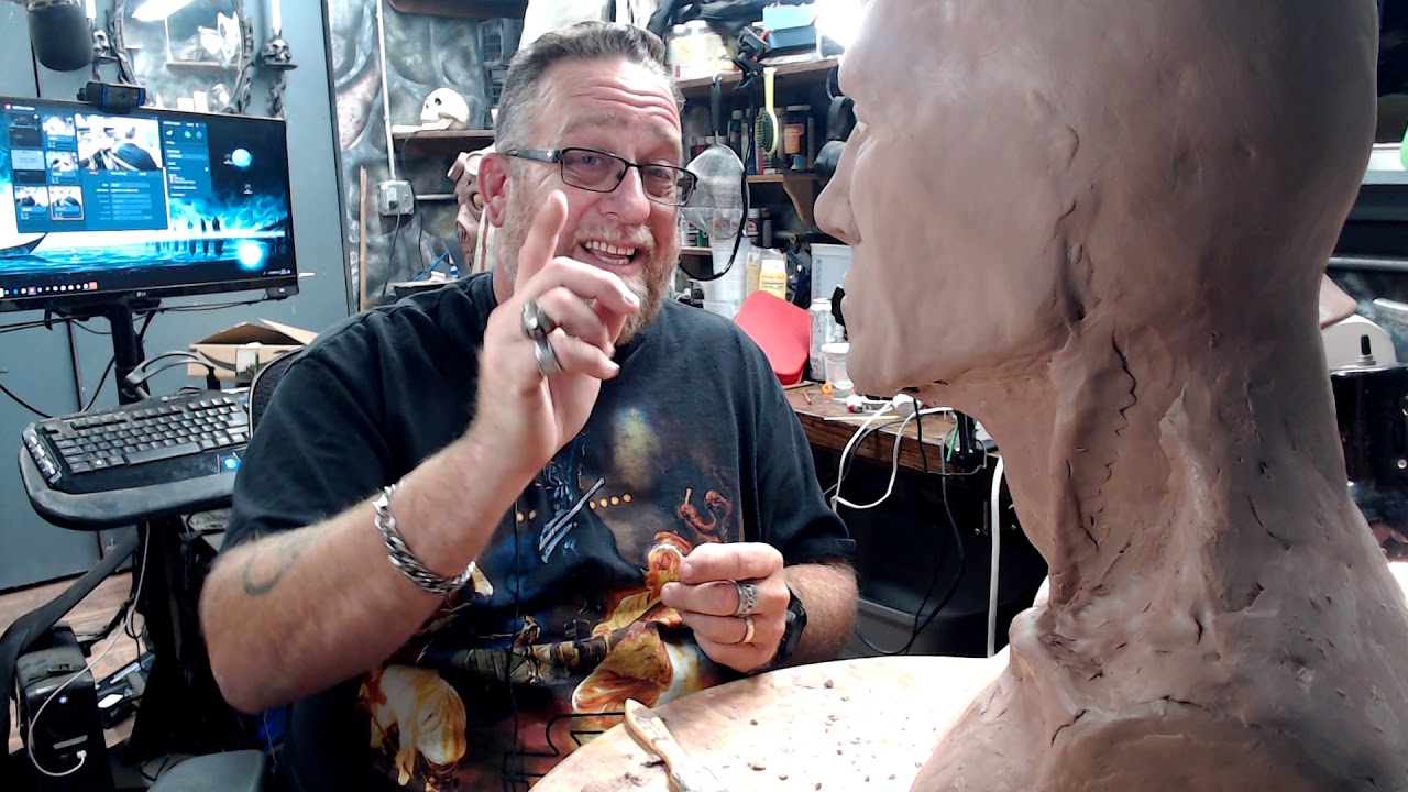 How to sculpt a simple stippled skin texture in clay tutorial