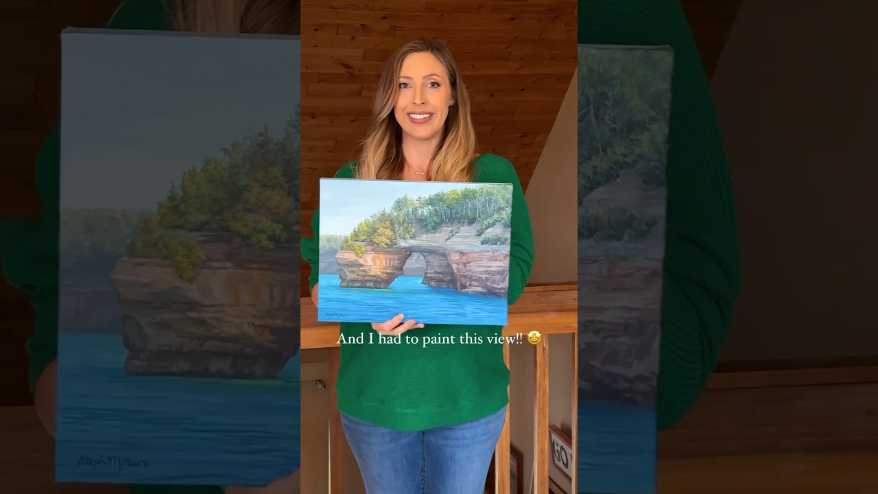 Pictured Rocks National Lakeshore Oil Painting by Steph Moraca