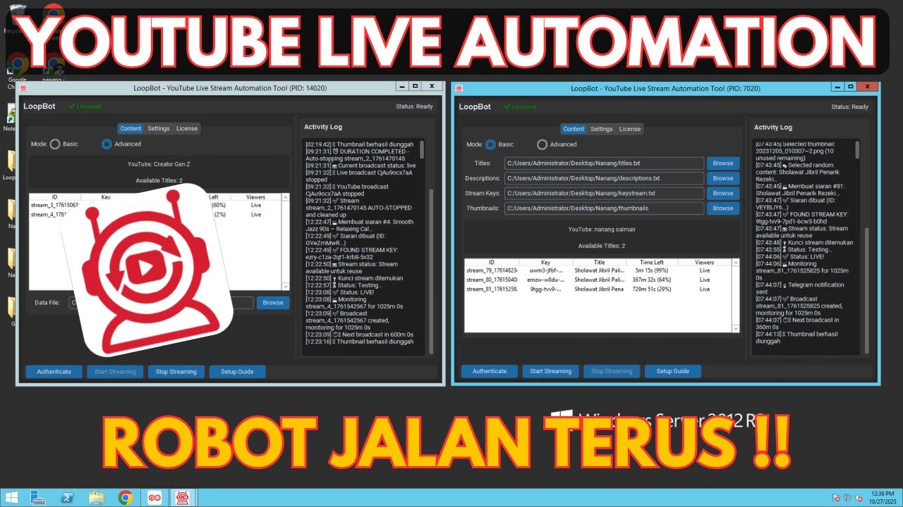 SERBA OTOMATIS 😂 Cara Live YouTube 24 JAM Hanya 1 Kali Setting - Streaming Youtube Berhari Hari Hari