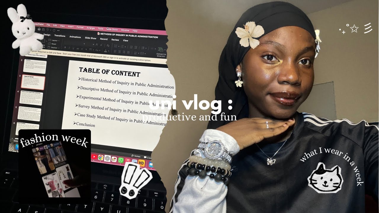 what i wore during uni Fashion Week + Productive Vlog 🧷📓🪩