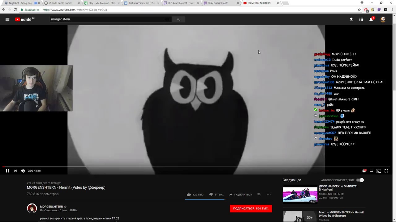 РЕАКЦИЯ БРАТИШКИНА НА НОВЫЙ КЛИП MORGENSHTERN - Hermit (Video by @diepeep)