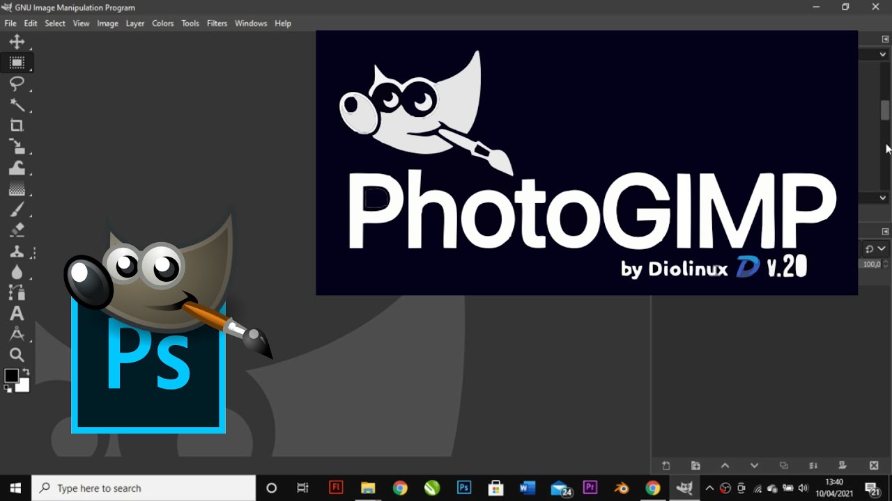 Cara mengubah GIMP menjadi Photoshop di WIndows 10 - PhotoGIMP