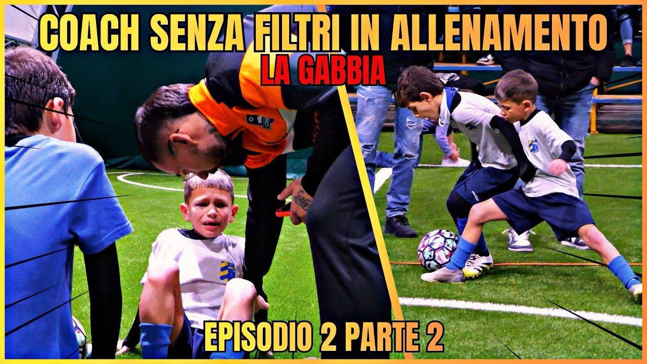 “Coach senza filtri in allenamento”. CHI SARÀ IL VINCITORE DELLA GABBIA⛓️? #football #kids #sports 