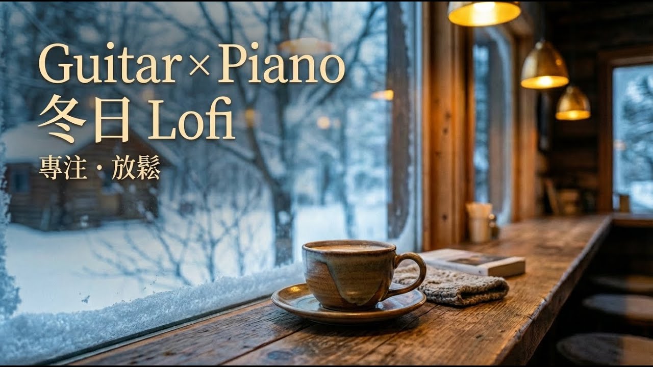 窗外下雪，窗內溫暖｜一杯咖啡的冬日靜謐 ｜Guitar & Piano Lofi 專注時光