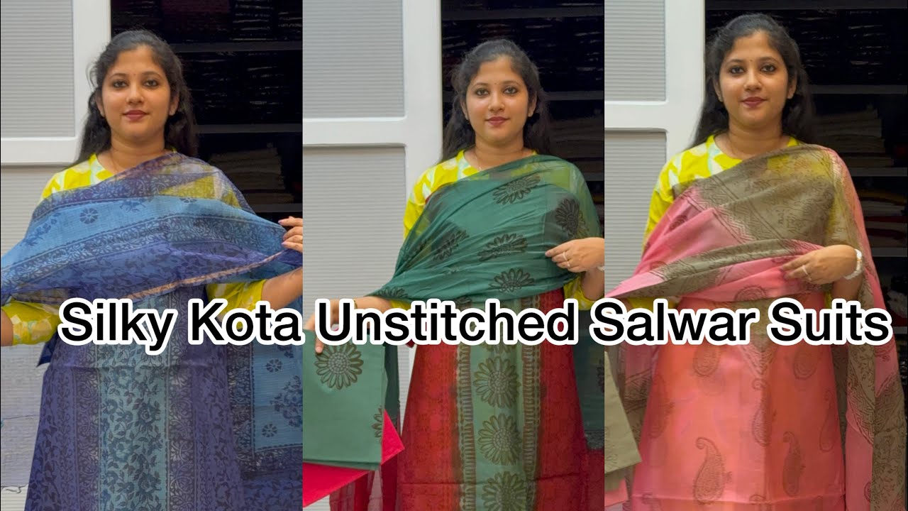 Silky Kota Unstitched Salwar Suits@Eza_fabz 