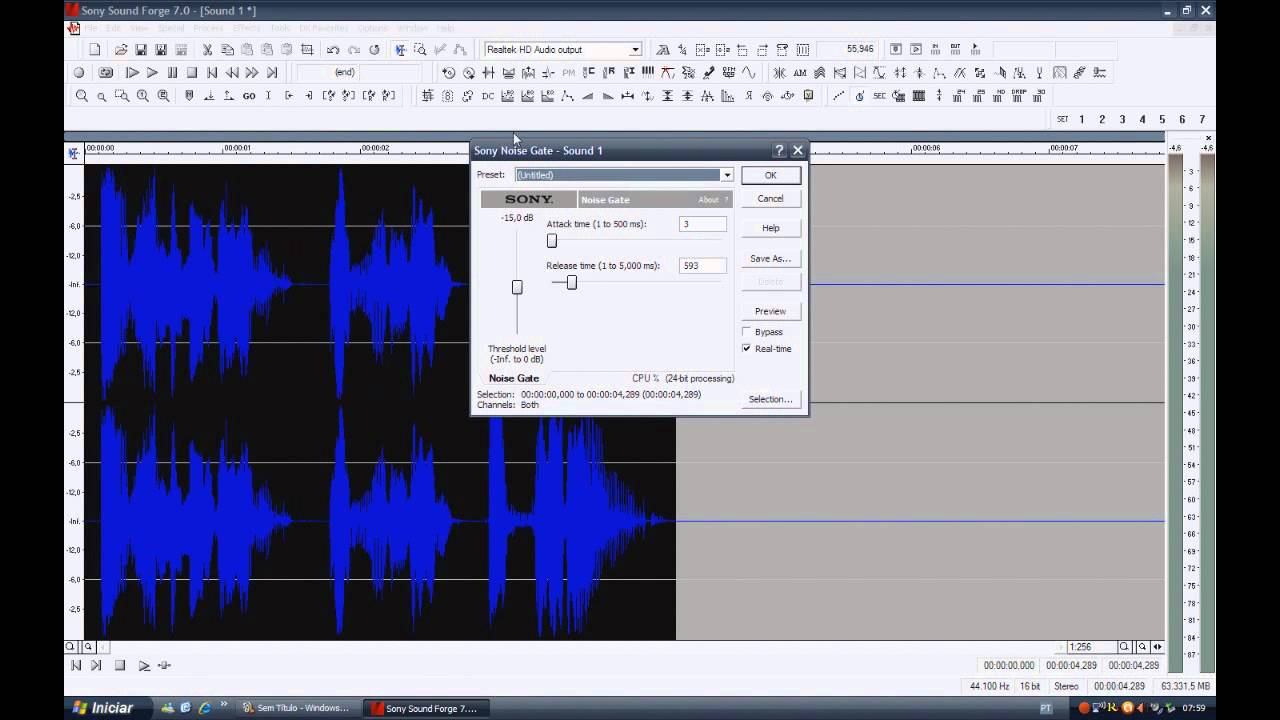 Video Aula Sound Forge Efeitos Reverbe Inverso e Pitch