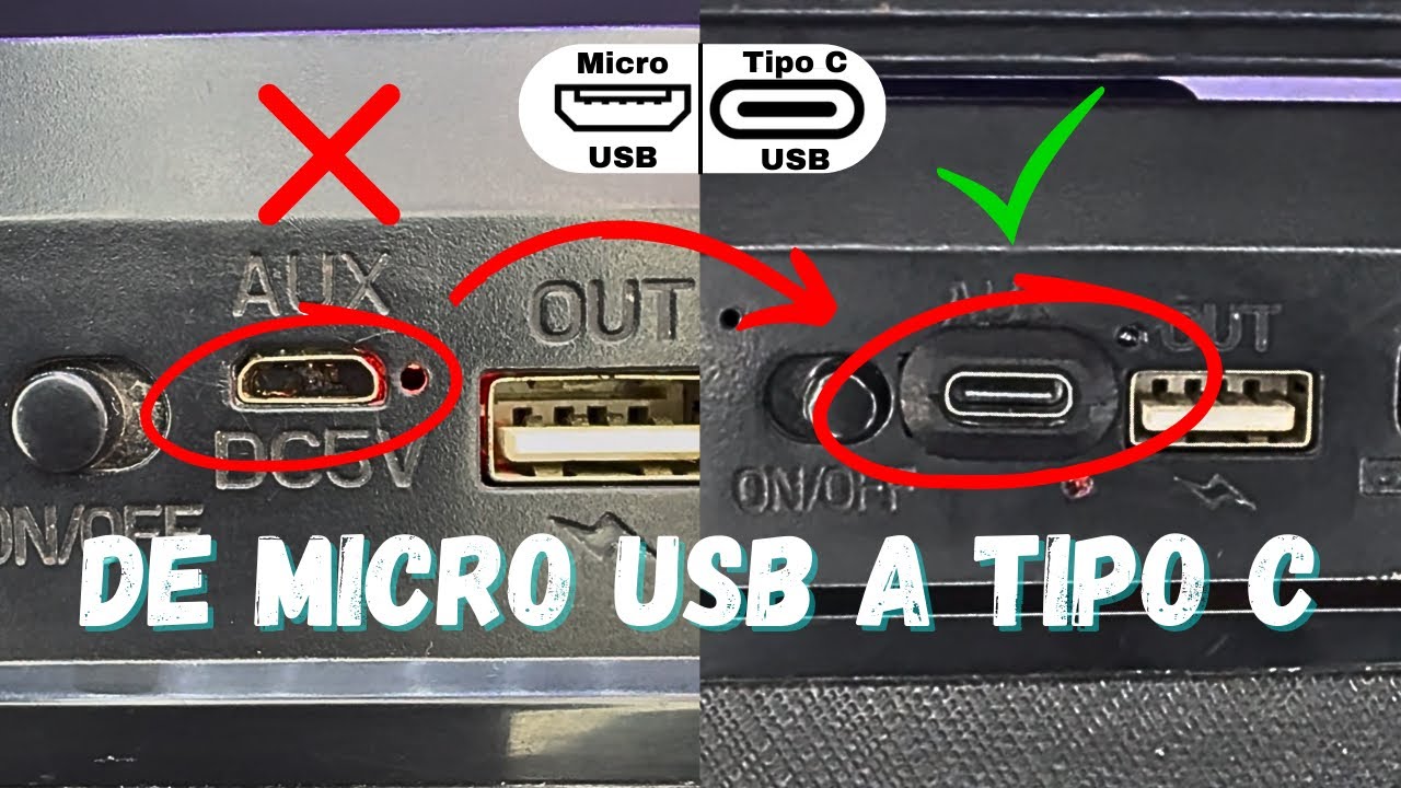 Cómo cambiar pin de carga Micro USB a Tipo C ✅