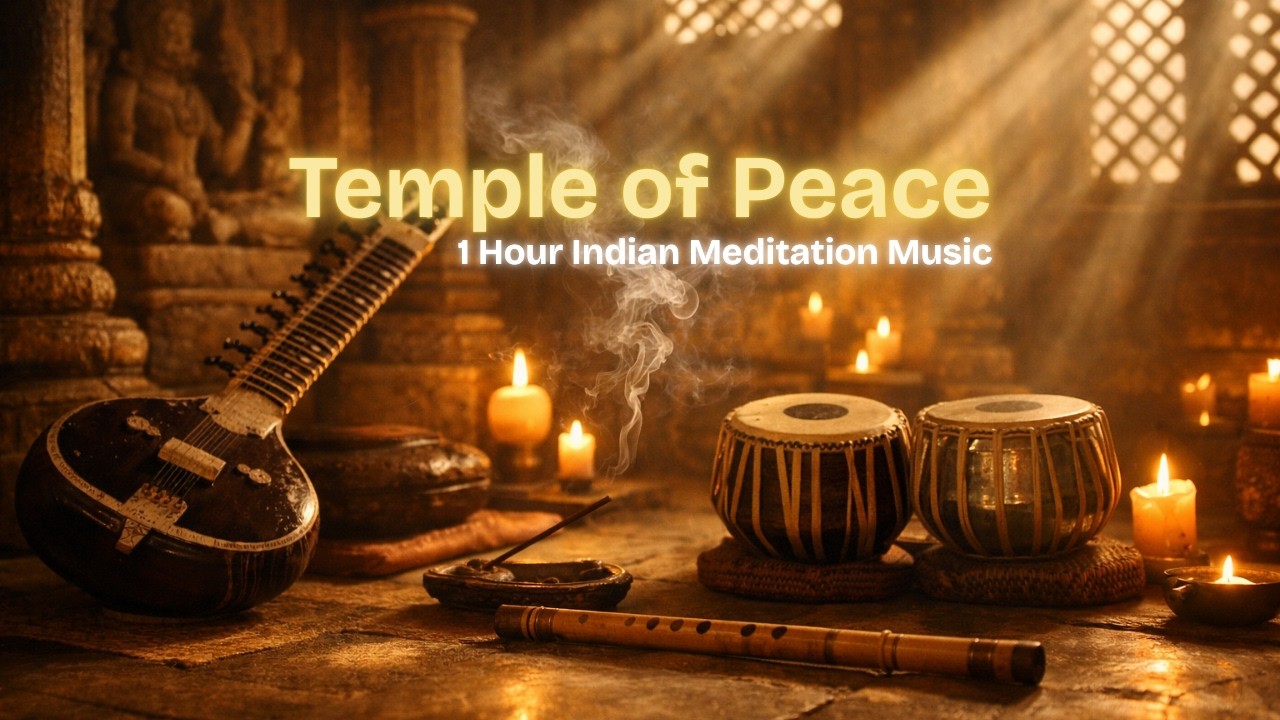 Temple of Peace - Tabla, Flute & Sitar Tranquility | 1 Hour Indian Meditation Music