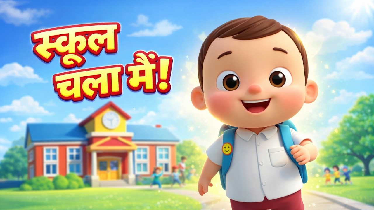 School Chala Main Rhyme 🎒 Hindi Balgeet | स्कूल चला मैं कविता | Best School Song for Toddlers