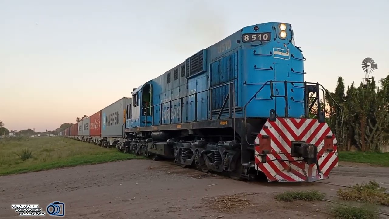 ALCo 8510 con 43 contenedores vacios rumbo a San Luis. #trenesargentinoscargas  