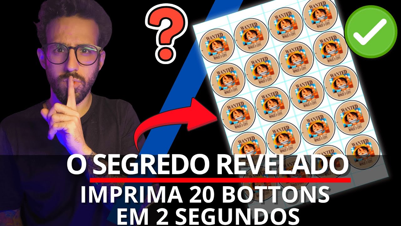 Como Imprimir 20 Bottons IGUAIS em 2 Segundos no Photoshop