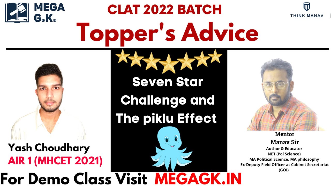 Topper's Advice - Follow The Seven Star Challenge and Understand the Piklu Effect || MEGA GK