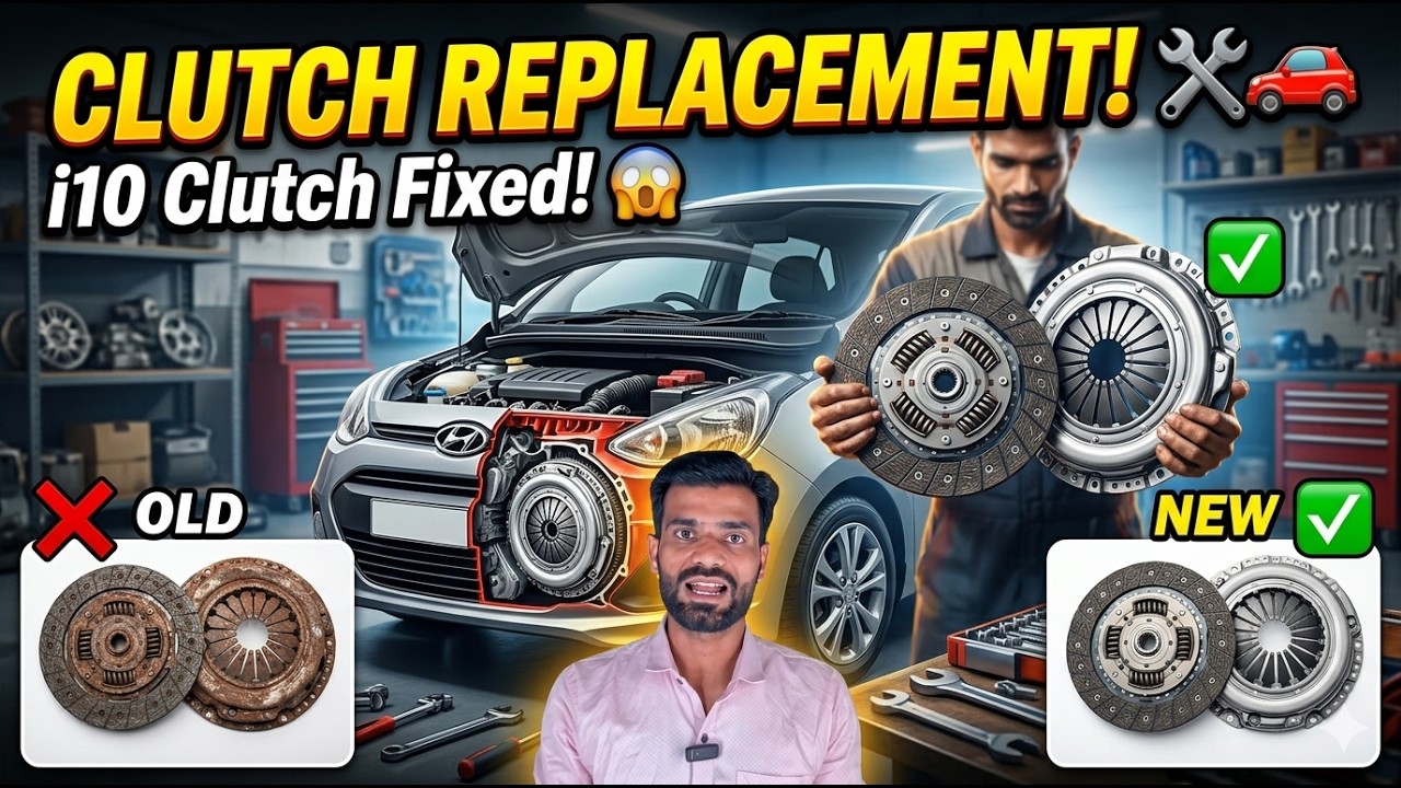 Hyundai i10 clutch problem how to chance clutch plate pressure plate!!laxmi motors!!kamal prajapat!!