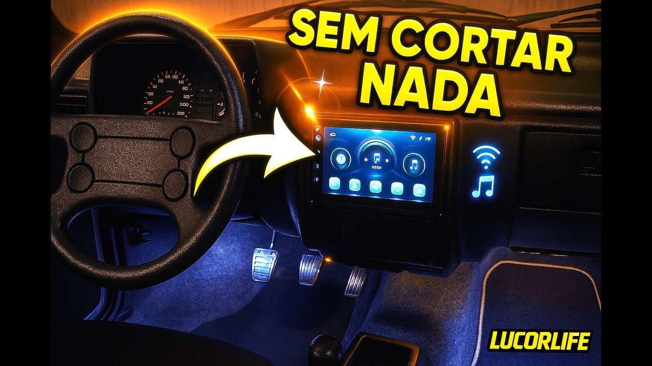 CENTRAL MULTIMIDIA NO PAINEL SATELITE - GOL QUADRADO, SAVEIRO QUADRADA E PARATI QUADRADA (f&aacute;cil)
