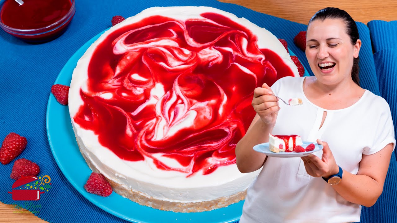CHEESECAKE CU ZMEURA Fara coacere! Prea Bun! #CHEESECAKE #prajituracuzmeura #abyblajan