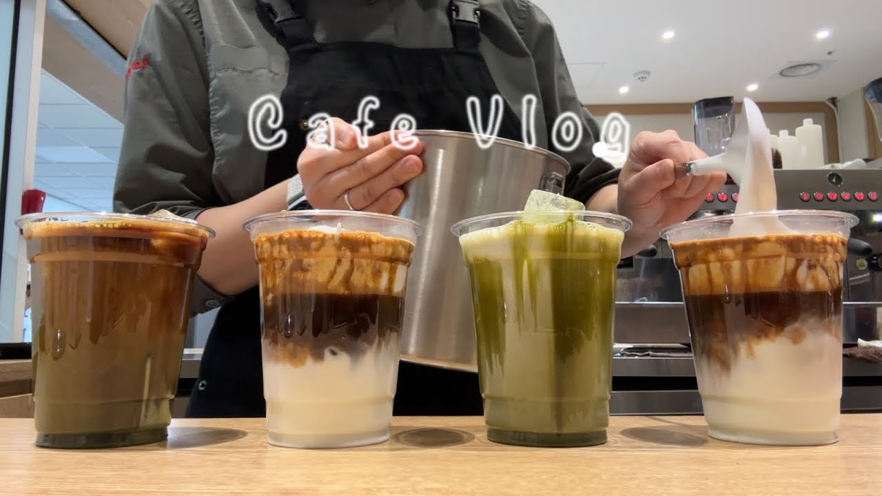 [Cafe Vlog] 🍃🤎 한시간에 126잔 만든.. 사내카페브이로그 🤎🍃| 카페브이로그 | 4K | 음료멍 | 카페알바 | 개인카페브이로그