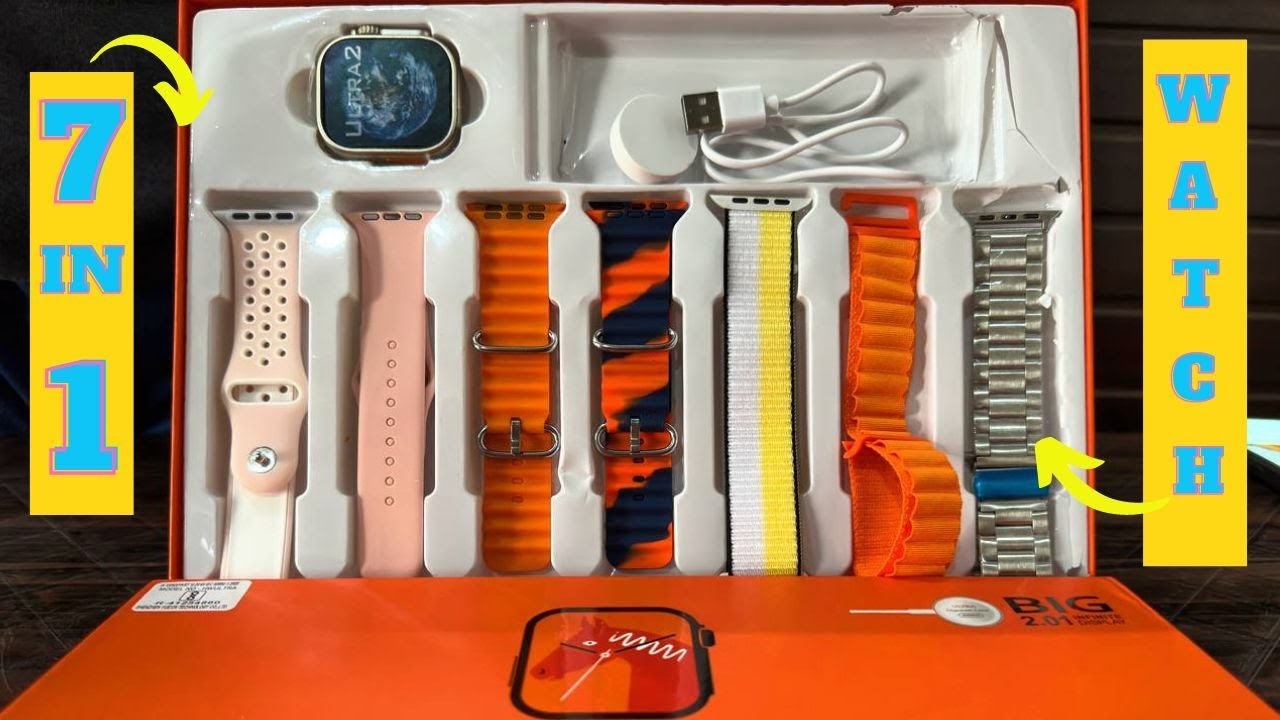 7 In 1 Ultra Smartwatch Review In Hindi | 7 In 1 Ultra Smartwatch Review | 7 Strap Watch Ultra