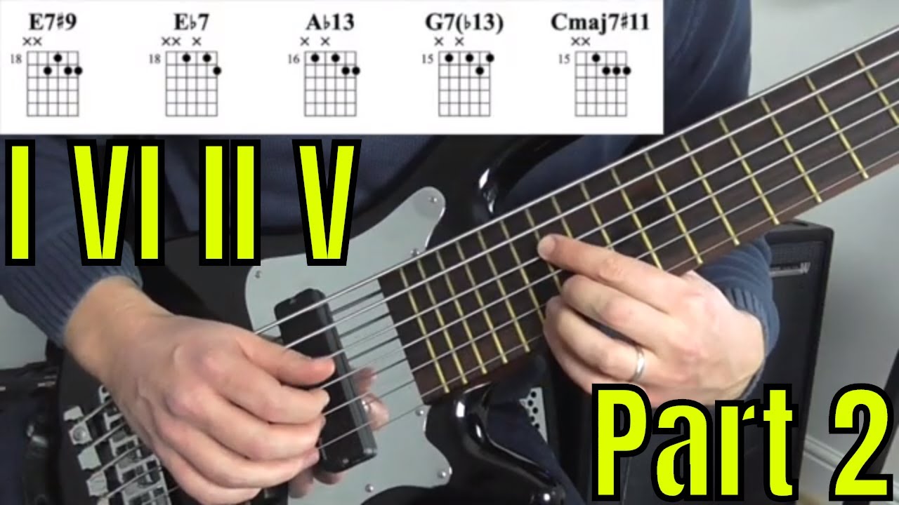 I VI II V Chord Progressions on 6-string Bass - Part 2 - Bass Practice Diary - 17th December 2019