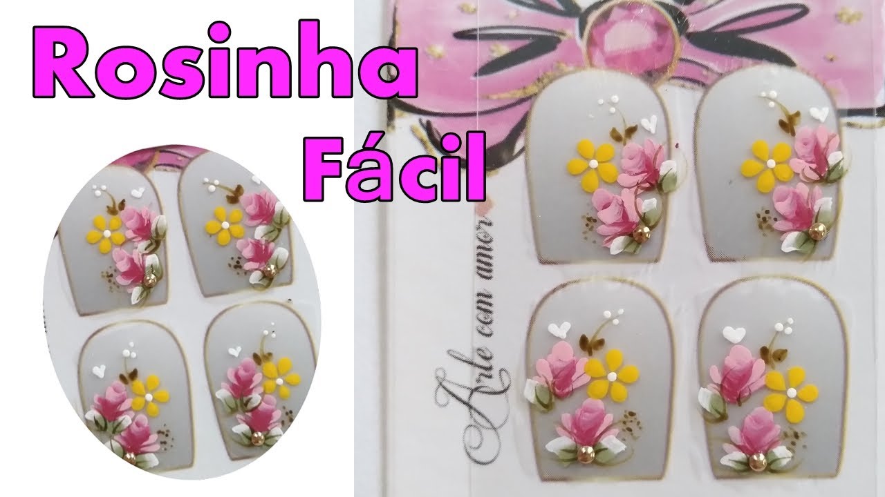 Adesivos De Unhas,Rosinhas fácil
