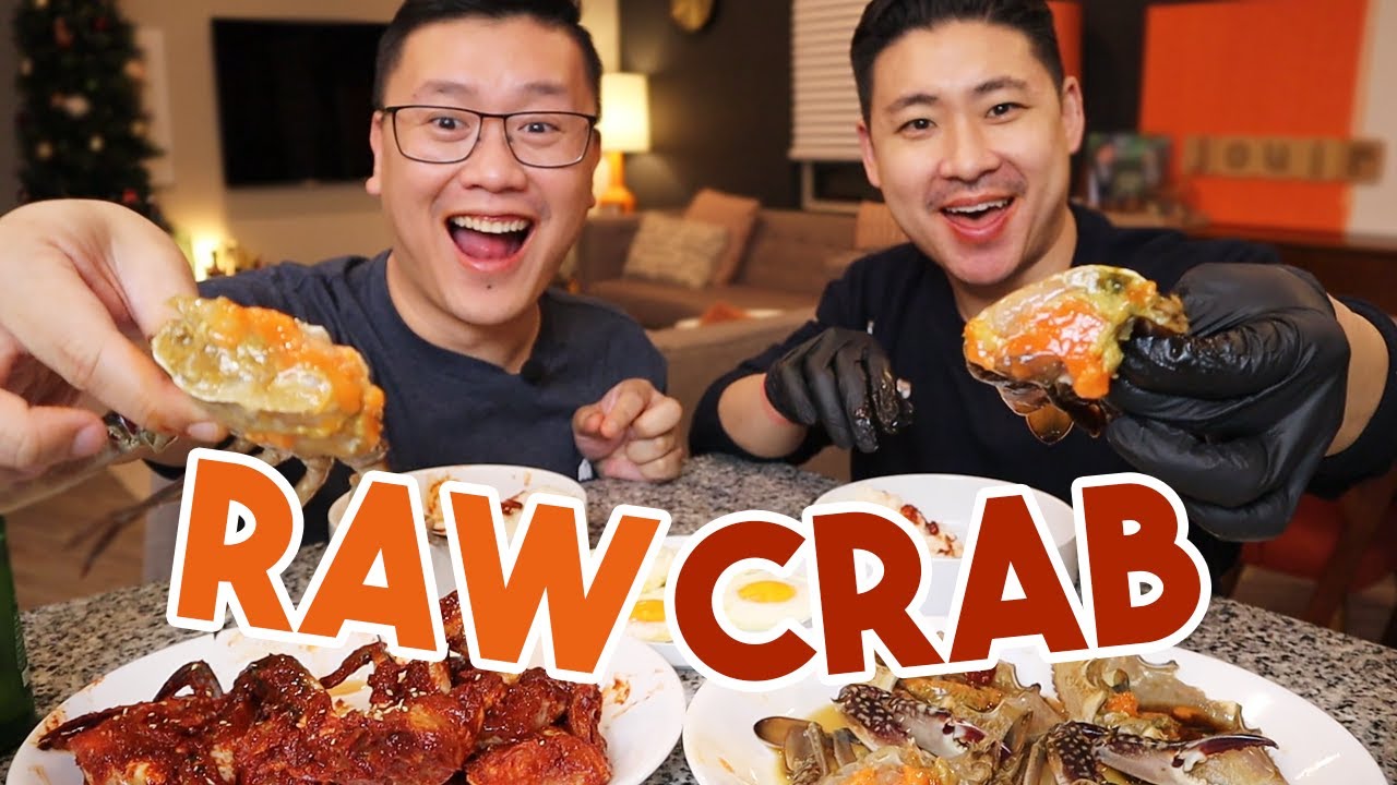 We ordered the BEST raw marinated crab from Korea - MUKBANG